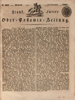 Frankfurter Ober-Post-Amts-Zeitung Mittwoch 18. September 1833