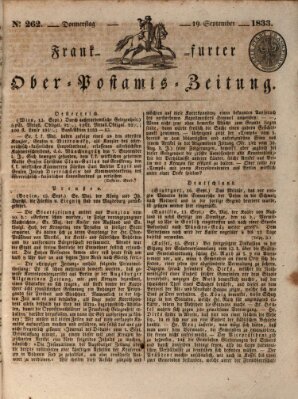 Frankfurter Ober-Post-Amts-Zeitung Donnerstag 19. September 1833