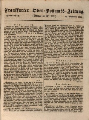 Frankfurter Ober-Post-Amts-Zeitung Donnerstag 19. September 1833