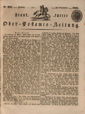 Frankfurter Ober-Post-Amts-Zeitung Freitag 20. September 1833