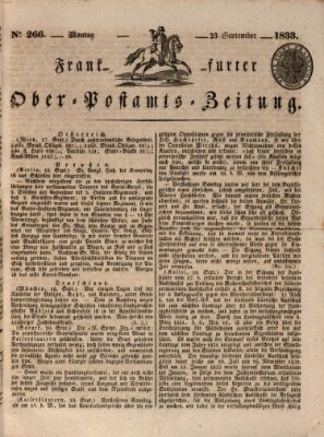 Frankfurter Ober-Post-Amts-Zeitung Montag 23. September 1833