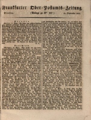 Frankfurter Ober-Post-Amts-Zeitung Dienstag 24. September 1833