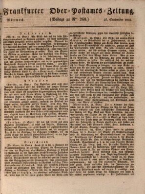 Frankfurter Ober-Post-Amts-Zeitung Mittwoch 25. September 1833