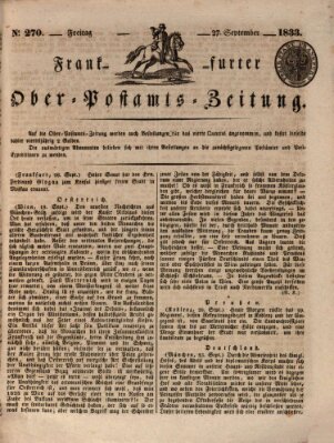 Frankfurter Ober-Post-Amts-Zeitung Freitag 27. September 1833