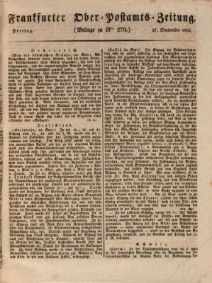 Frankfurter Ober-Post-Amts-Zeitung Freitag 27. September 1833