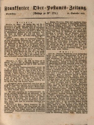 Frankfurter Ober-Post-Amts-Zeitung Samstag 28. September 1833