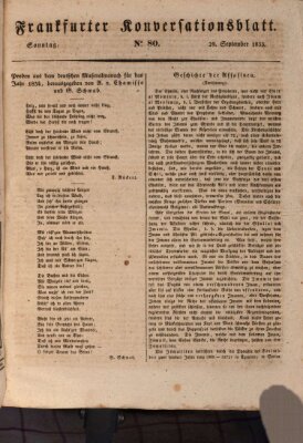 Frankfurter Ober-Post-Amts-Zeitung Sonntag 29. September 1833