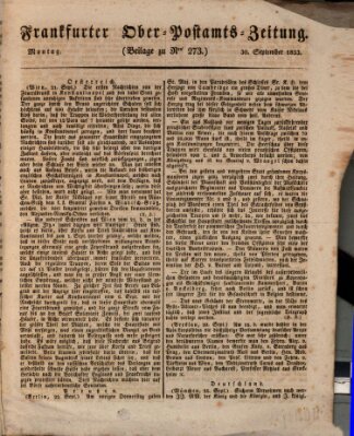 Frankfurter Ober-Post-Amts-Zeitung Montag 30. September 1833