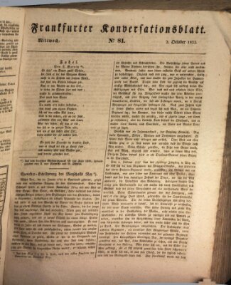 Frankfurter Ober-Post-Amts-Zeitung Mittwoch 2. Oktober 1833