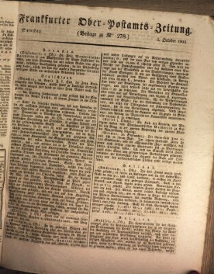 Frankfurter Ober-Post-Amts-Zeitung Samstag 5. Oktober 1833