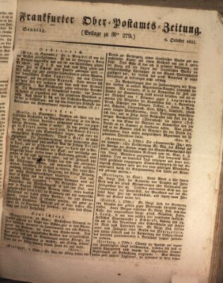 Frankfurter Ober-Post-Amts-Zeitung Sonntag 6. Oktober 1833