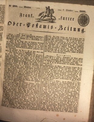 Frankfurter Ober-Post-Amts-Zeitung Montag 7. Oktober 1833