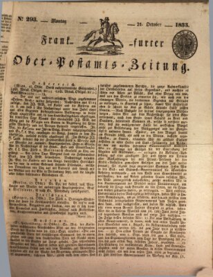 Frankfurter Ober-Post-Amts-Zeitung Montag 21. Oktober 1833