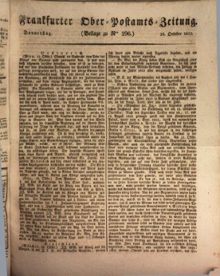 Frankfurter Ober-Post-Amts-Zeitung Donnerstag 24. Oktober 1833