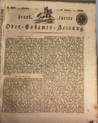 Frankfurter Ober-Post-Amts-Zeitung Samstag 26. Oktober 1833