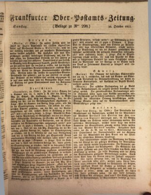 Frankfurter Ober-Post-Amts-Zeitung Samstag 26. Oktober 1833