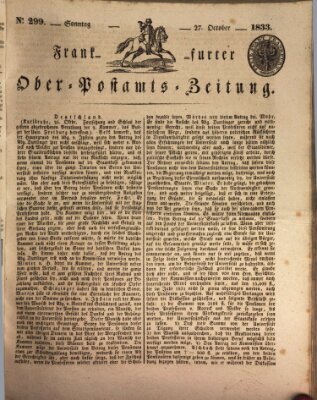 Frankfurter Ober-Post-Amts-Zeitung Sonntag 27. Oktober 1833