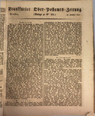 Frankfurter Ober-Post-Amts-Zeitung Dienstag 29. Oktober 1833