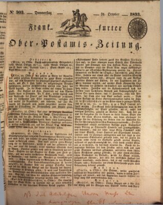 Frankfurter Ober-Post-Amts-Zeitung Donnerstag 31. Oktober 1833