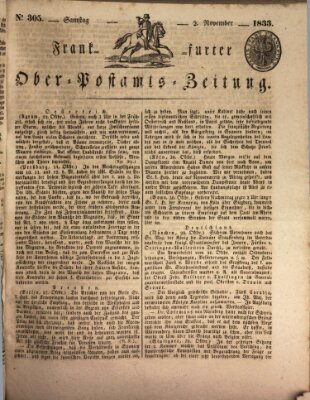 Frankfurter Ober-Post-Amts-Zeitung Samstag 2. November 1833