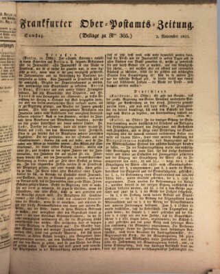 Frankfurter Ober-Post-Amts-Zeitung Samstag 2. November 1833