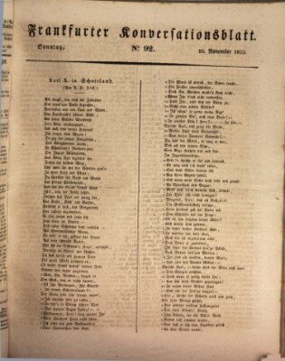 Frankfurter Ober-Post-Amts-Zeitung Sonntag 10. November 1833