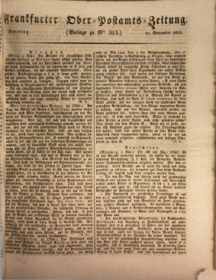 Frankfurter Ober-Post-Amts-Zeitung Sonntag 10. November 1833