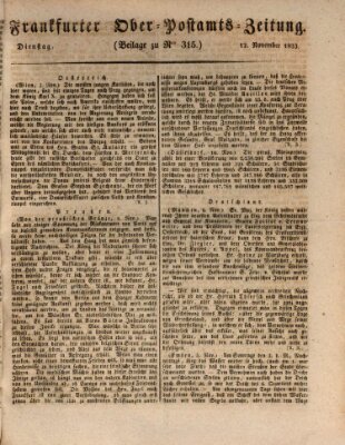 Frankfurter Ober-Post-Amts-Zeitung Dienstag 12. November 1833