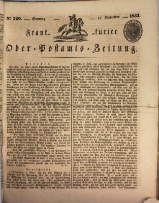 Frankfurter Ober-Post-Amts-Zeitung Sonntag 17. November 1833