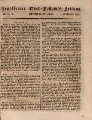 Frankfurter Ober-Post-Amts-Zeitung Sonntag 17. November 1833