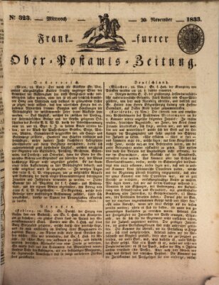 Frankfurter Ober-Post-Amts-Zeitung Mittwoch 20. November 1833