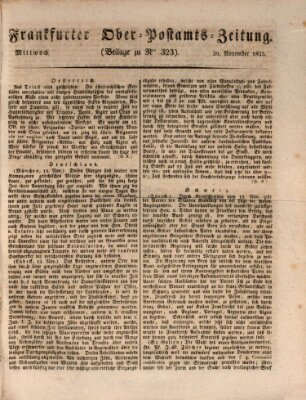 Frankfurter Ober-Post-Amts-Zeitung Mittwoch 20. November 1833