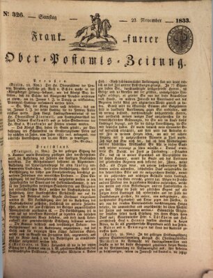 Frankfurter Ober-Post-Amts-Zeitung Samstag 23. November 1833