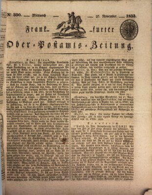 Frankfurter Ober-Post-Amts-Zeitung Mittwoch 27. November 1833