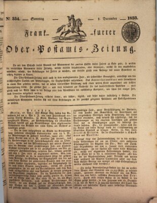 Frankfurter Ober-Post-Amts-Zeitung Sonntag 1. Dezember 1833