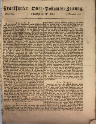 Frankfurter Ober-Post-Amts-Zeitung Dienstag 3. Dezember 1833