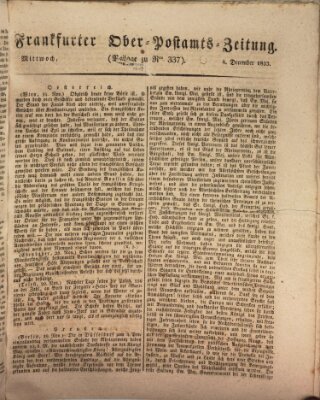 Frankfurter Ober-Post-Amts-Zeitung Mittwoch 4. Dezember 1833