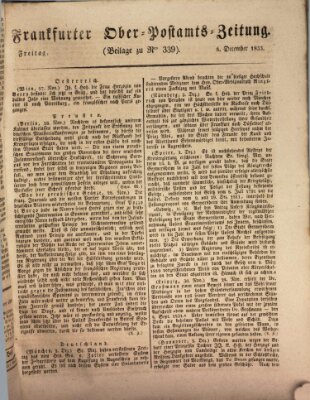 Frankfurter Ober-Post-Amts-Zeitung Freitag 6. Dezember 1833