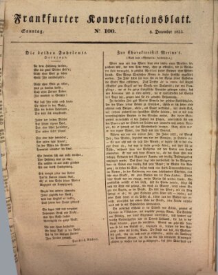 Frankfurter Ober-Post-Amts-Zeitung Sonntag 8. Dezember 1833