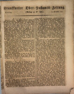 Frankfurter Ober-Post-Amts-Zeitung Freitag 13. Dezember 1833