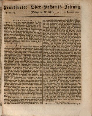 Frankfurter Ober-Post-Amts-Zeitung Sonntag 15. Dezember 1833