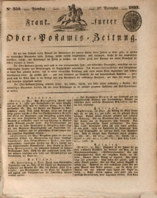 Frankfurter Ober-Post-Amts-Zeitung Dienstag 17. Dezember 1833