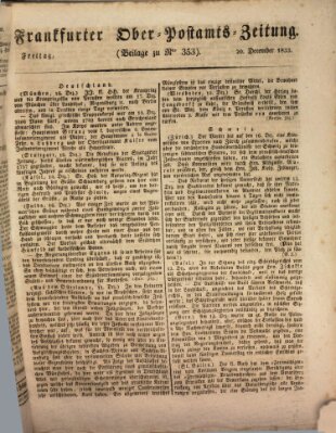 Frankfurter Ober-Post-Amts-Zeitung Freitag 20. Dezember 1833