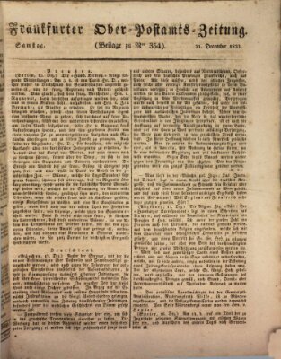 Frankfurter Ober-Post-Amts-Zeitung Samstag 21. Dezember 1833