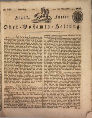 Frankfurter Ober-Post-Amts-Zeitung Sonntag 22. Dezember 1833