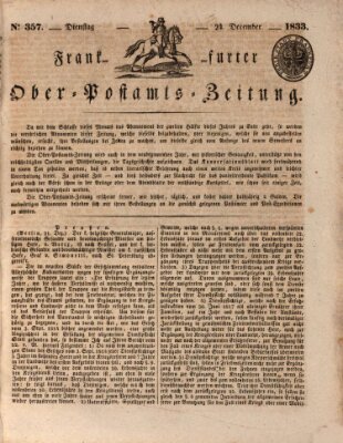 Frankfurter Ober-Post-Amts-Zeitung Dienstag 24. Dezember 1833