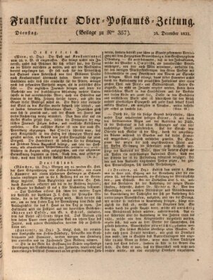 Frankfurter Ober-Post-Amts-Zeitung Dienstag 24. Dezember 1833