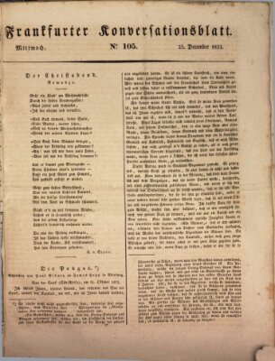 Frankfurter Ober-Post-Amts-Zeitung Mittwoch 25. Dezember 1833