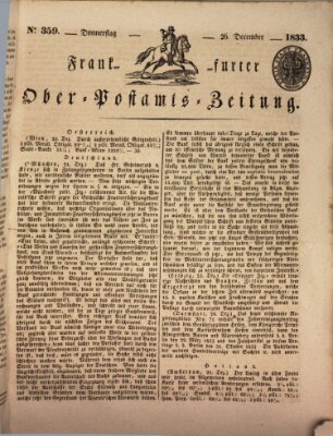 Frankfurter Ober-Post-Amts-Zeitung Donnerstag 26. Dezember 1833