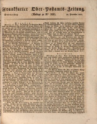 Frankfurter Ober-Post-Amts-Zeitung Donnerstag 26. Dezember 1833